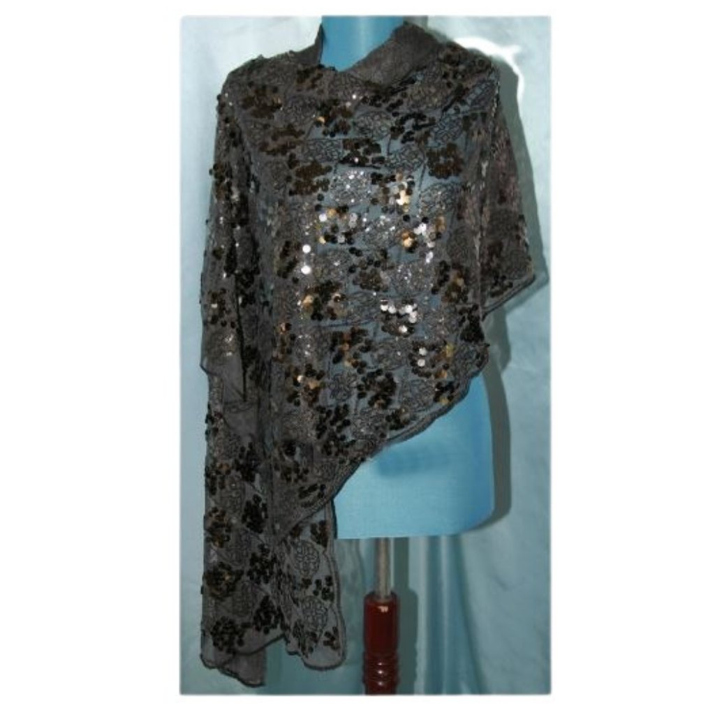 Joan Rivers Metallic Glam Sequin Scarf New